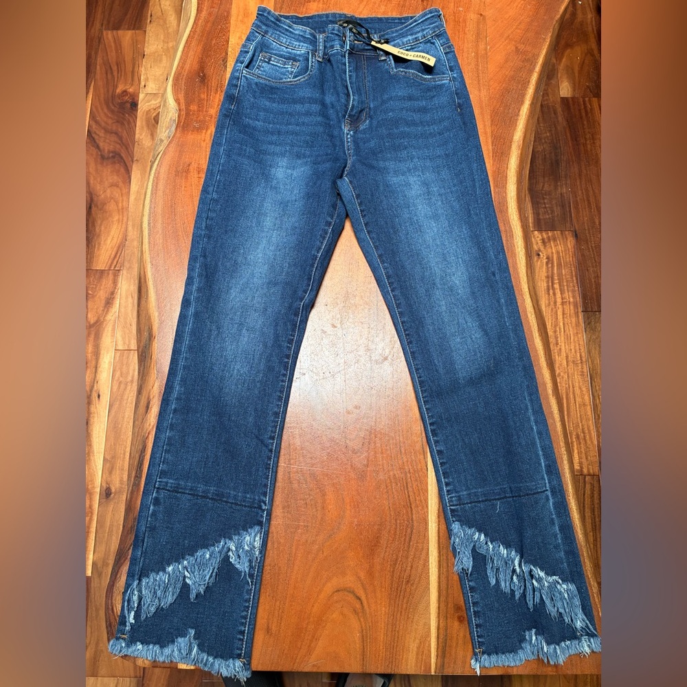Coco + Carmen Dark Blue Flare Jeans